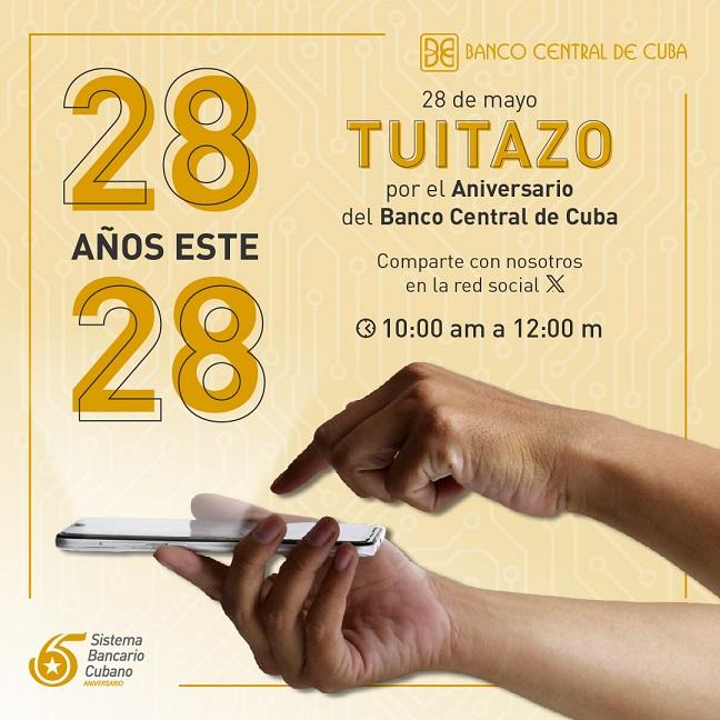 Imagen relacionada con la noticia :Tuitazo por el aniversario 28 del Banco Central